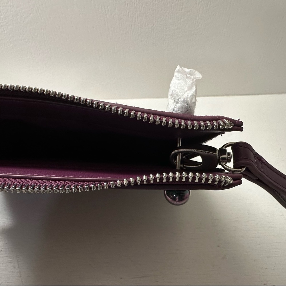White House Black Market Real Suede Faux Leather Clutch Bright Purple BNWT - Picture 10 of 10